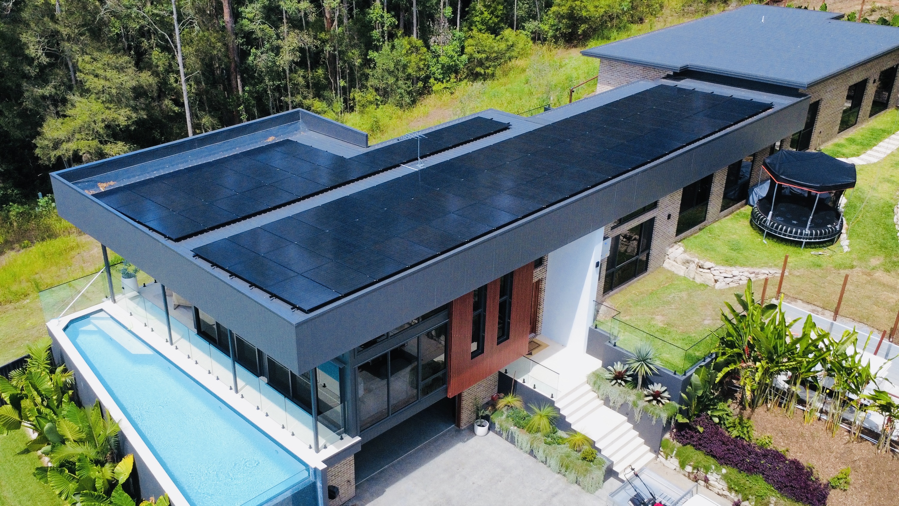 Solar installation on a modern home